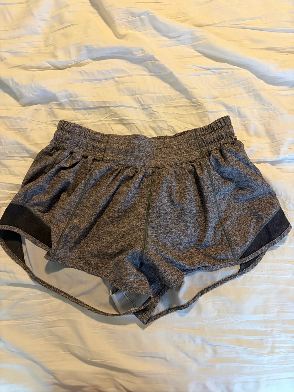 lululemon athletica Gray Heather Low Rise Hotty Hot Shorts
